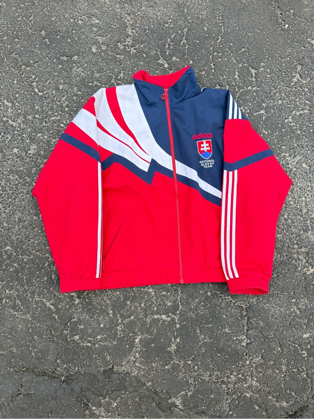 1990’a adidas Red & Navy Colorblock Slovensko Jacket